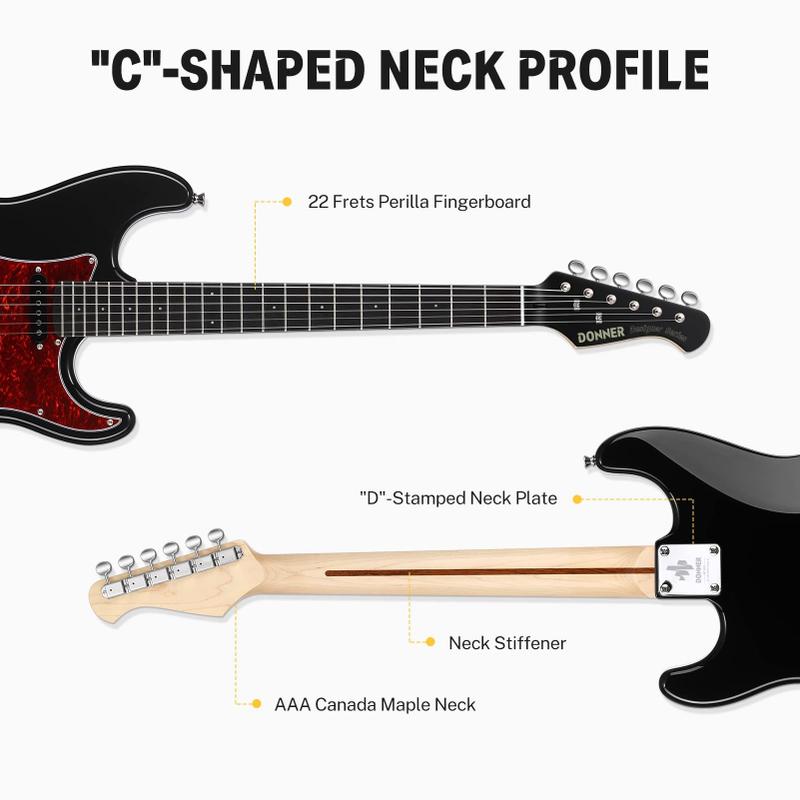 Guitarra elétrica Donner Designer Series DST-200 Void Black